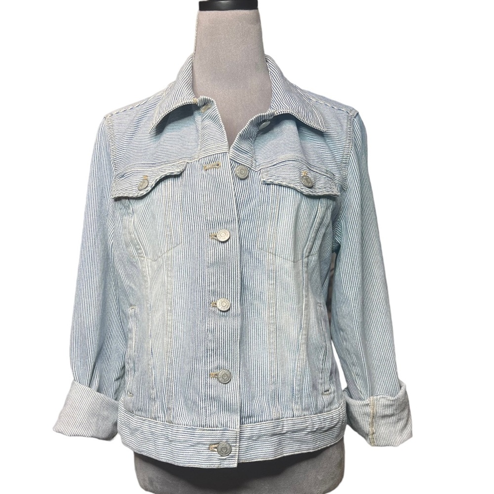 VTG Pinstripe Jean Jacket